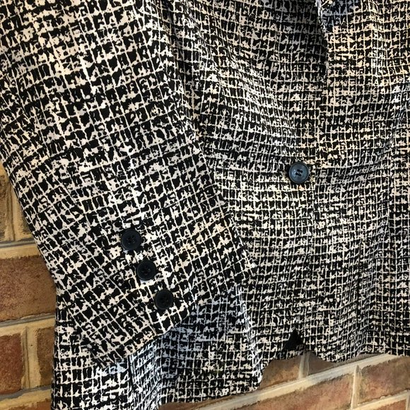 Sz L Harve Benard Black & White Abstract LS Jacket, Box Style - Picture 9 of 9